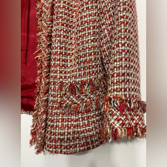 ALFANI Petite Ladies Linen Blend Suit Jacket Poppy Multi Size 10P - Picture 3 of 10